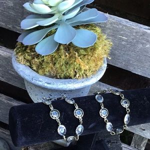 Faux crystal charm bracelet